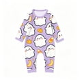 thumbnail image 2 of Halloween Family Pajamas Set Long Sleeve Crew Neck, Soft Matching Halloween Pajamas with Ghost Bike Pumpkin Print, Playful Family Halloween Pajama Set Sleepwear, 2 of 4