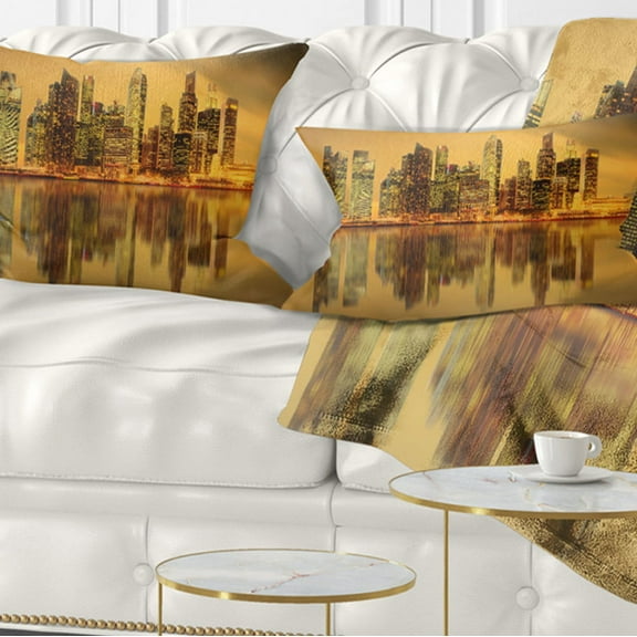 Designart 12" x 20" Multi-color Polyester Throw Pillow