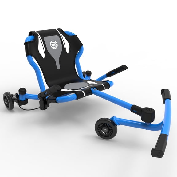 EzyRoller: Drifter X - Blue - Ride-On Scooter, Cambering Motion, Pedal Free Cart, Hand Brakes, Extendable Frame, 154lb Capacity, Adults & Kids Ages 6 