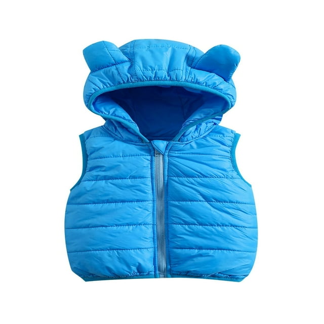 Gilet Matelassé Léger Résistant à l'Eau pour Enfants Garçons Filles Veste Chaude d'Hiver Sans Manches
