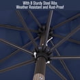 thumbnail image 2 of MF Studio 9ft Navy Blue Octagon Market Patio Umbrella, Crank & Push Button Tilt, UV Resistant, 2 of 8