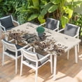 thumbnail image 2 of Rabbits Pine Cone Table Cloths for 5 Foot Rectangle Tables, Sweet Home Texture Rustic Leaf Retro Beige Patio Waterproof Elastic Fitted Tablecloths, Washable Rectangular Table Cover for Camping, 2 of 8