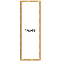 14x45 Frame Gold Bamboo Solid Wood Picture Frame | 1 Inch Moulding Width | Interior Frame Depth
