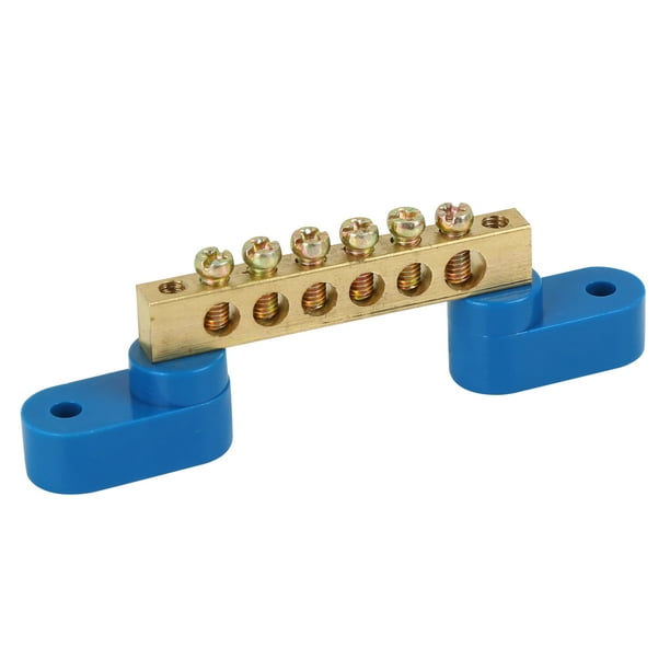 6 Positions Screw Terminal Grounding Strip Bus Bar Block DC250V 110A