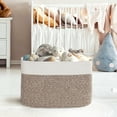 thumbnail image 2 of VECELO 3 Pack Woven Storage Basket, Cotton Rope Baskets with Handles for Organizing, Brown, 2 of 7