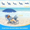 thumbnail image 3 of Toddler Beach Chair, Kids Beach Chair with Umbrella, Backpack Beach Folding Chairs, Backpack Camping Chairs, 5-Position Reclining, with Cup Holder, for Beach, Camping, Picnic (1 Pack), 3 of 7