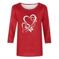 thumbnail image 4 of Avrnliq Womens Red Valentine's Day Heart Print Top Romantic Date Night Outfit Cute Love Pattern Festive Mini Top for Valentine Party Casual Wear for Her,Size L, 4 of 5