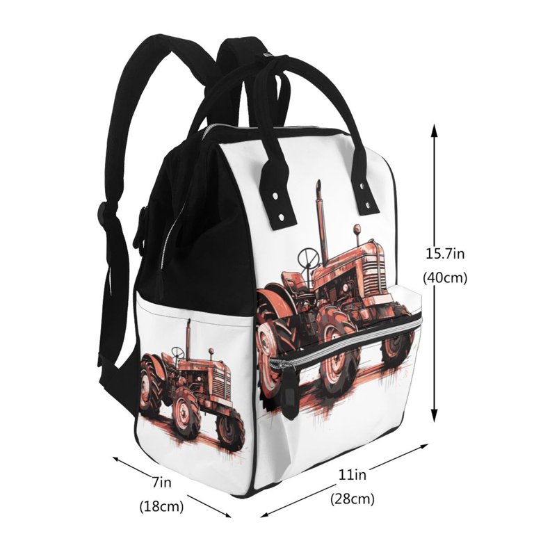 Zeuib Farm Tractor Print Waterproof Mummy backpack,Diaper Bag