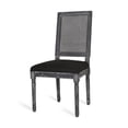 thumbnail image 4 of Dining chair 2-piece rubberwood set with French country charm, cane backrest, upholstered seats, 300-lb capacity, 4 of 14