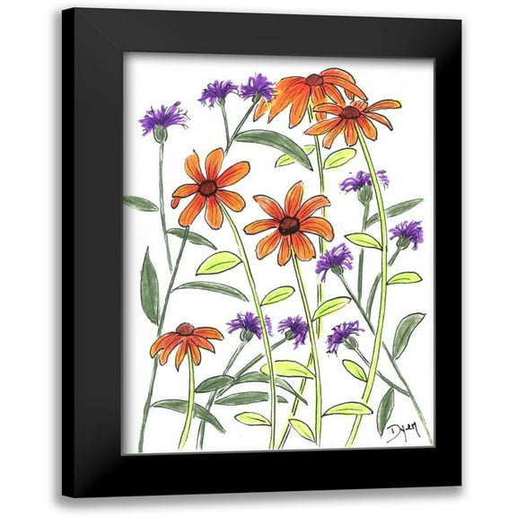 Dyer, Beverly 11x14 Black Modern Framed Museum Art Print Titled - Orange Corn Flower