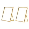 thumbnail image 1 of Gold Floating Picture Frame Set of 2, Gift Metal Glass Photo Frames, for Tabletop Display Vertically, 1 of 6