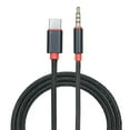 thumbnail image 1 of walmeck Type-C Male to 3.5mm TRRS Male Audio Cable 3.12ft USB-C to 3.5mm Headset Car/Home Stereo Adapter Cord, 3.12ft Black, 1 of 3