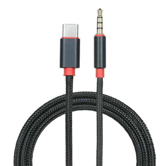 Dadypet Type-C Male to 3.5mm TRRS Male Audio Cable, 3.12ft USB-C to 3.5mm Adapter for Car/Home Stereo, Black