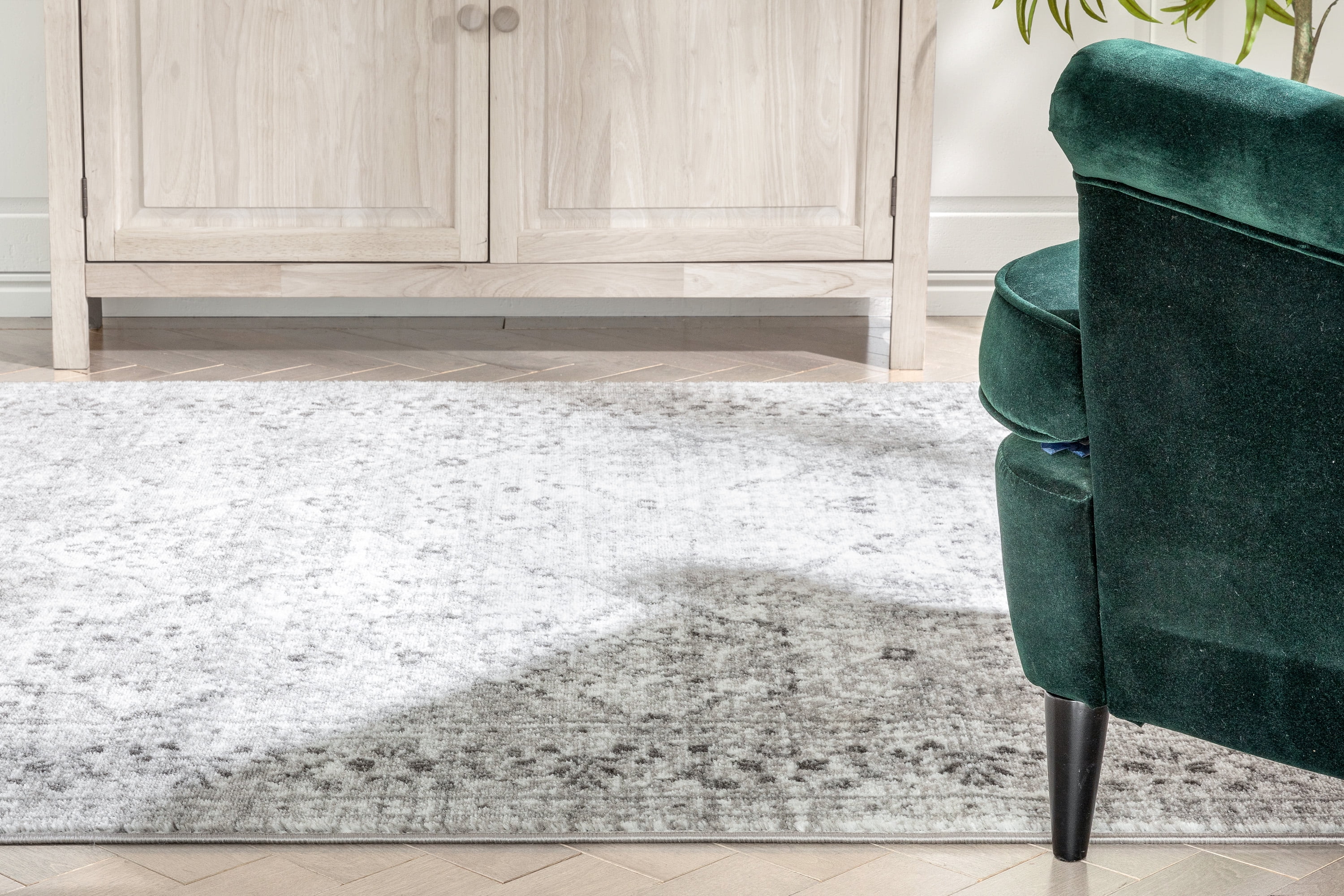 Well Woven Argos Ivory Grey | Vintage Oriental Panel | Runner Rug 2x7 (2'3" x 7'3")