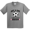 thumbnail image 3 of Inktastic Just a Girl Who Loves Soccer Youth T-Shirt, 3 of 5