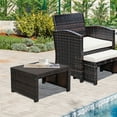 thumbnail image 5 of Gymax Set of 2 Rattan Ottoman Footrest Footstool Patio Furniture w/ White Cushion, 5 of 10