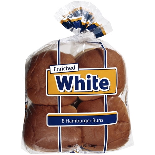 Enriched White Hamburger Buns, 8 ct, 12 oz