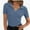 Deep blue, variant on Womens V Neck T Shirts Short Sleeve Slim Fit POLO Tops Solid Color Trendy Summer Basic Tee T-Shirts