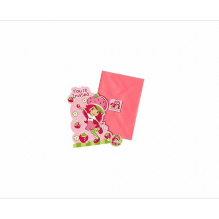 Amscan You're Invited Strawberry Shortcake Party Invitations,6.25 x 3.5-Inch. (Pack of 8)