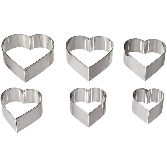 Ateco Graduated Heart Cookie Cutters, Set of 6