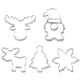 thumbnail image 2 of olkpmnmk 5Pcs Christmas Baking Molds, Stainless Steel Christmas Cookie Cutter Set, Reindeer Head, Standing Reindeer, Gnome, Christmas Tree, Snowflake Shapes,Metal Cookie Cutters for Xmas Party Baking, 2 of 2