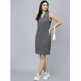 thumbnail image 4 of V Neck Sleeveless Knee length Knits Dress in charcoal colour, 4 of 4