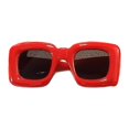 thumbnail image 4 of KLKCMS Lunettes de Soleil Carrées Mode Accessoire Photo Ultraléger pour Magasinage Vacances Voyage Rouge, 4 of 9