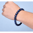 thumbnail image 4 of Natural Tiger's Eye Beaded Bracelet for Men & Women – 8mm Dark Blue Stretch Stone Bracelet, Stress Relief Yoga Jewelry, Elastic Unisex Healing Crystal Bangle for Sports/Travel (7.5 Inch), 4 of 4