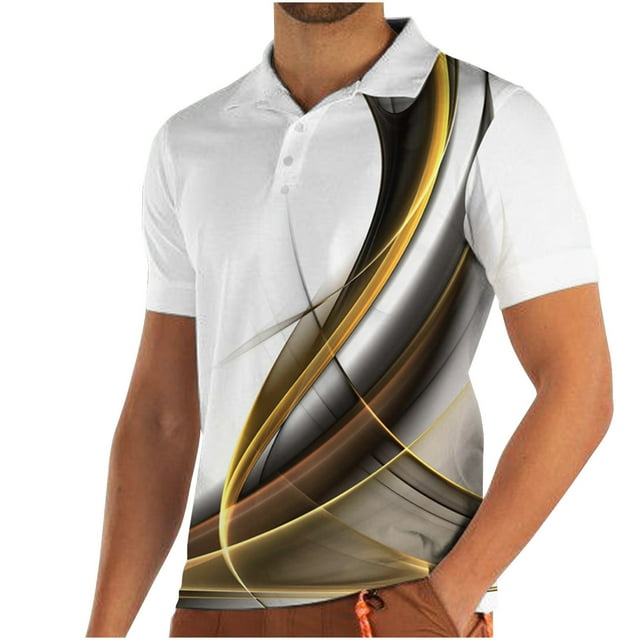 Camisetas con Cuello en V Hombres de Moda Impresa de Manga Corta, Camiseta Casual con Cuello en V para la Primavera Y el Uso Diario