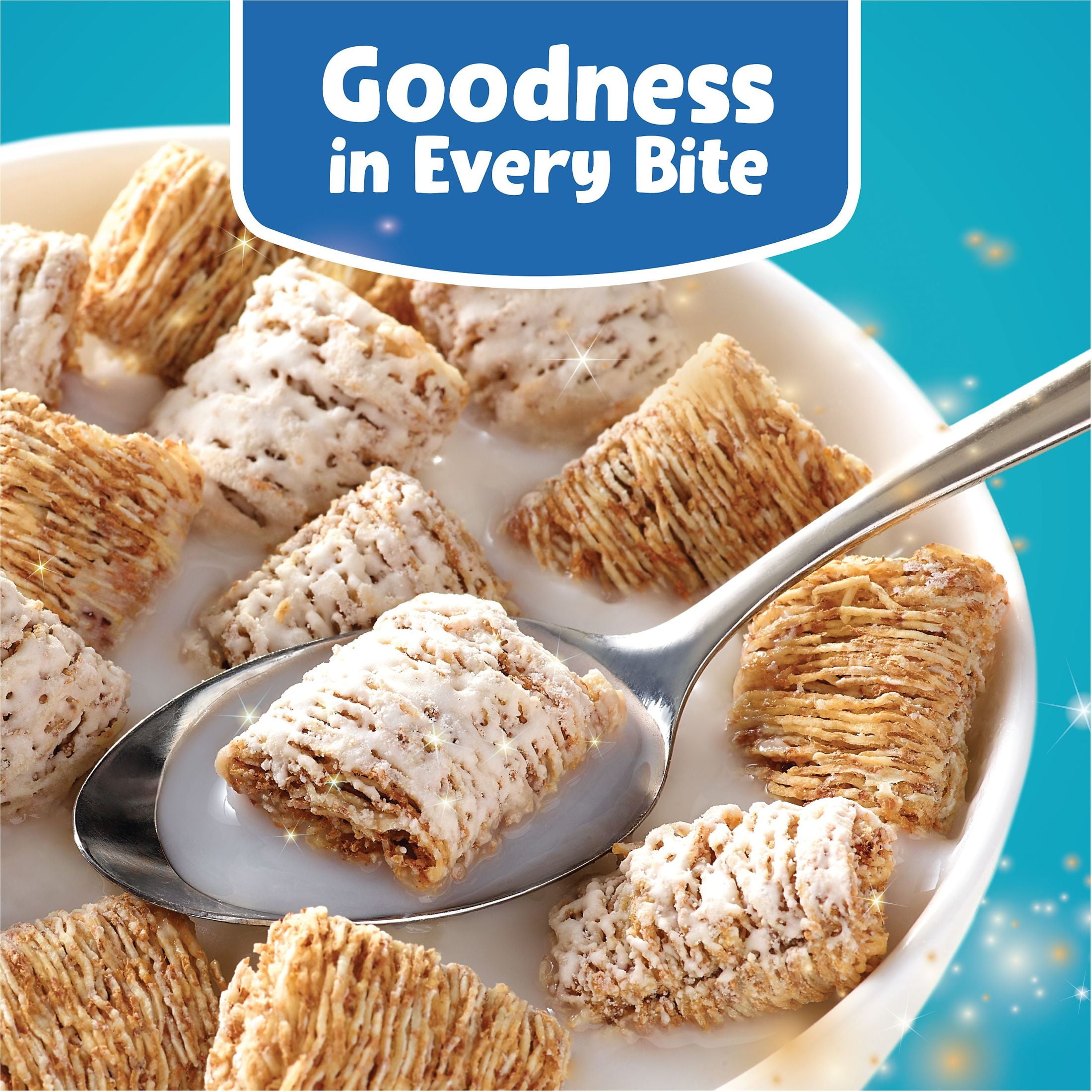 Kellogg's Frosted Mini-Wheats Cold Breakfast Cereal, Fiber Cereal, Whole Grain, Cinnamon Roll, 14.3oz Box (1 Box)