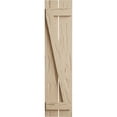 thumbnail image 2 of Ekena Millwork 11 1/2"W x 32"H Rustic Two Board Spaced Board-n-Batten Pecky Cypress Faux Wood Shutters w/Z-Board (Per Pair), Primed Tan, 2 of 11