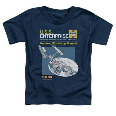 

Trevco Star Trek-Enterprise Manual - Short Sleeve Toddler Tee - Navy- Large 4T