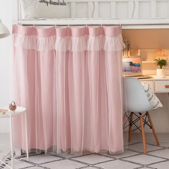 Upper/Bottom Bunk Bed Curtains Dorm Home Blackout Privacy Bed Cloth Curtain Shading Breathable Dustproof Bed Canopy with Rope and Buckles for Kids Teen Loft Bed Single Sleeper