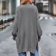 thumbnail image 4 of AherBiu Cardigan Sweaters for Women Ribble Knitted Mid-Long Split Fall Winter Women's Clothes, 4 of 6