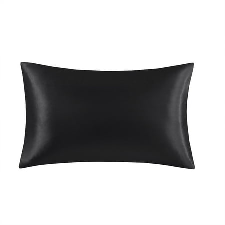 Mainstays Satin Pillowcase – Standard – Classic Black – Frizz Control & Cooling Comfort – 1 Pack