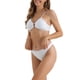 thumbnail image 4 of Conjuntos de bikini de anillo O de mujer INSPIRE CHIC de 2 piezas, cintura alta, tirantes ajustables, traje de baño, talla X-Large, blanco, 4 of 5