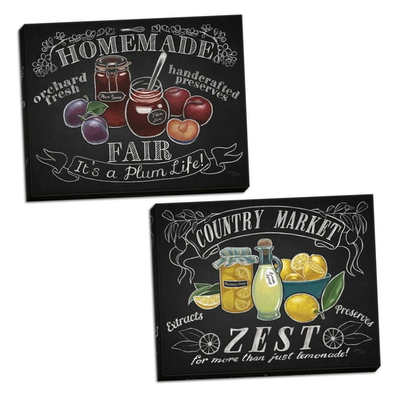 Gango Home Decor Casual Farm Fresh V & Farm Fresh VI by Wellington Studio (Ready to Hang); Two 14x11in Hand-Stretched Canvases