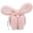 thumbnail image 2 of Winter Accessories - Warm Plush Unisex Sweet Style Solid Color Rabbit Foldable Soft Simple Adjustable Winter Accessories Keep Warm (Color : Coffee, Size : Adult), 2 of 2