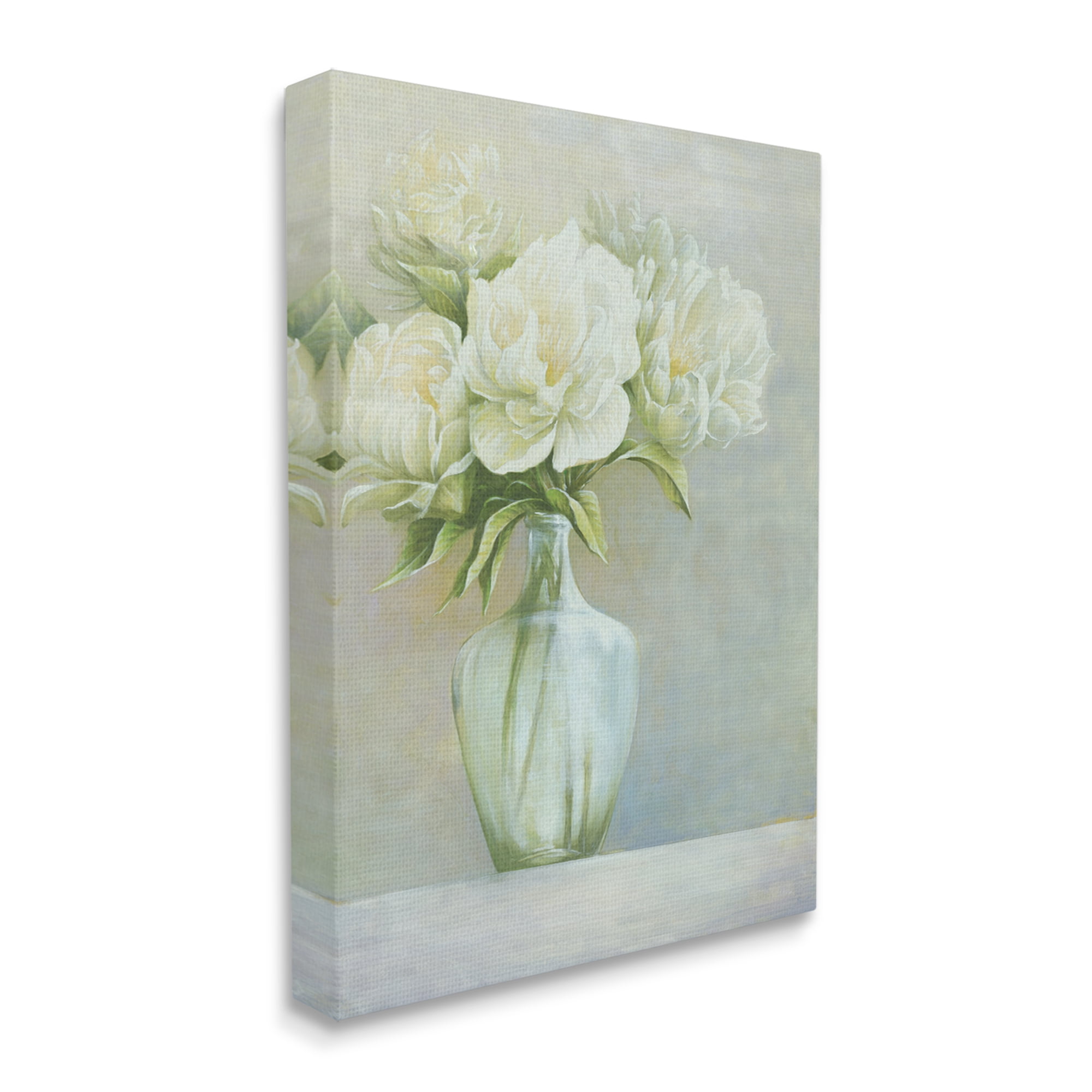 Stupell Industries Blooming White Flowers Traditional Vase Still Life Painting Gallery Wrapped Canvas Print Wall Art, Design by Cloverfield & Co.