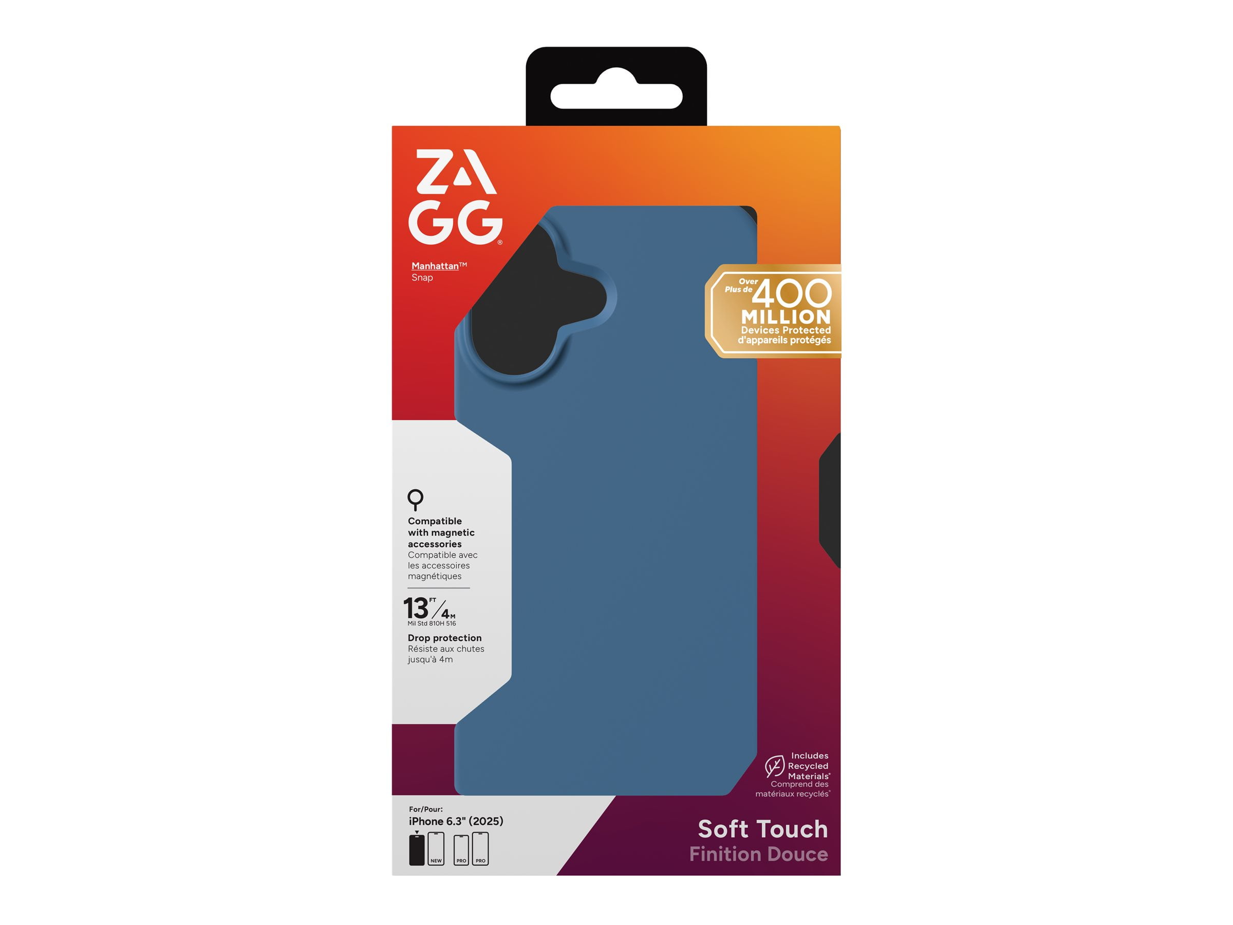ZAGG Manhattan Snap - Back cover for cell phone - MagSafe compatibility - silicone - ocean abyss - for Apple iPhone 17