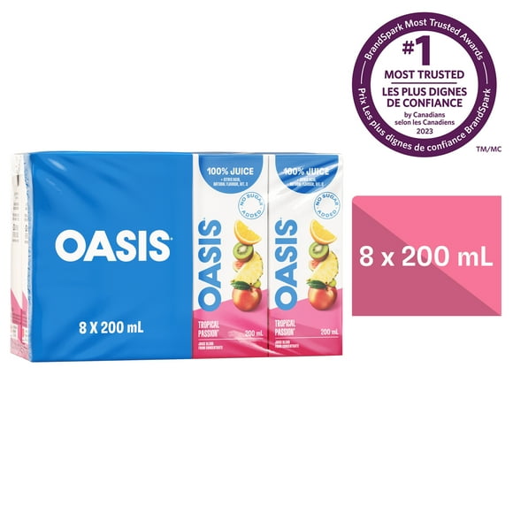 Tropical Passion Fruit Juice Boxes, 8 x 200 ML