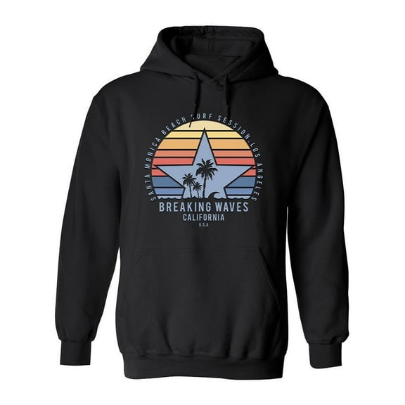Breaking Waves California Usa Hoodie Men -Image by Shutterstock, Male Medium