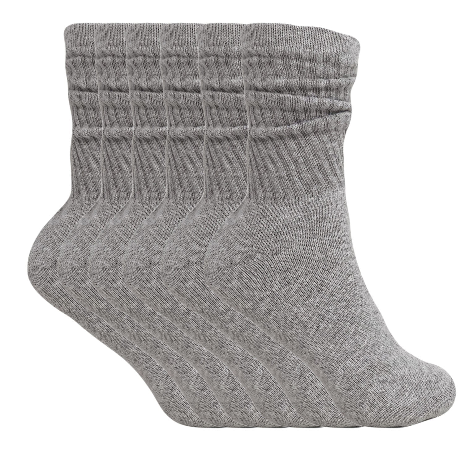 AWS/American Made - Cotton Crew Socks for Women Gray Made in USA 6 ...