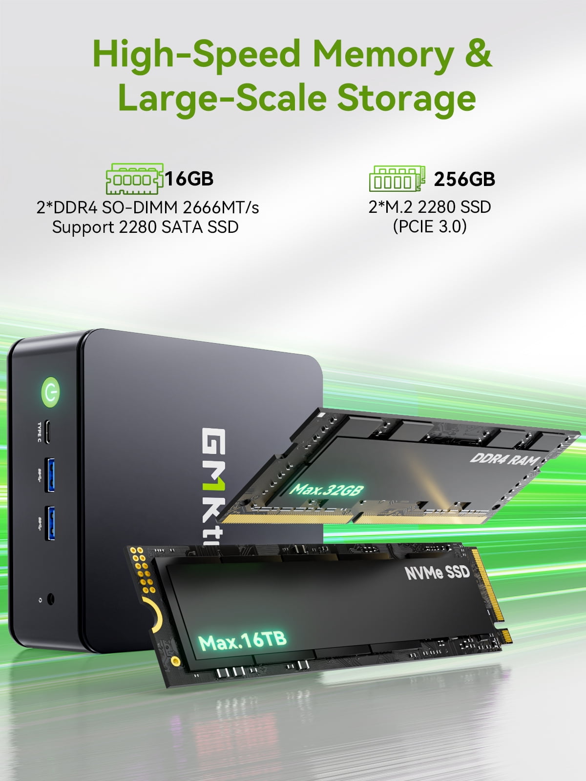 GMKtec G11 Mini PC, AMD Ryzen Embedded R2514, 16GB RAM 256GB SSD, Office Home Mini Desktop Computer, WiFi6E, BT5.2, Triple 4K Display