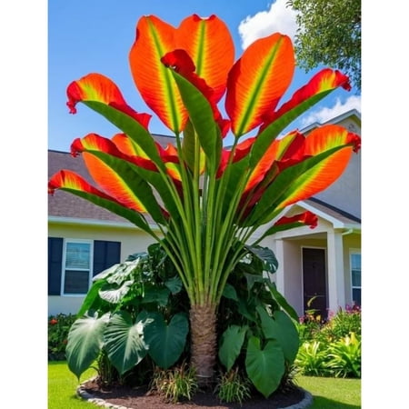 Healthy Perennial -Elephant Ear Bulbs - Easy Care / Low Maintenance - Ideal for Courtyard Landscape, Plant Hangers