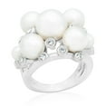 thumbnail image 2 of Elegant Glass Pearl Cluster Ring with Austrian Crystal Accents - Size 7 Jewelry Ring, 2 of 7