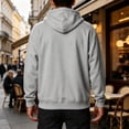 thumbnail image 3 of Men's Fleece Full Zip Hoodie, Fall Long Sleeve Hooded Sweatshirt Coat, Loose Causal Hoodie Jackets with Pockets, 3 of 7