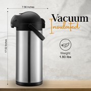Alpine Cuisine Stainless Steel Thermos Vacuum 5-L Hand Pressed with Plastic Handle & Lid, Leak-Proof Sports drinks jug flask for Water Coffee Tea, Comfortable & Lightweight, Hot & Cold Beverage