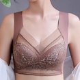 thumbnail image 6 of VISALY wide strap bra Racerback Bras for Women, Ladies Lace Bra Wireless Fixed Cup Seamless Vest Bra Womens Posture Correcting Bra Up Wireless Bra, Lace Bra Womens Wireless Bra, Brown,3XL, 6 of 7