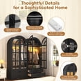 thumbnail image 5 of Blotout Arched Armoire Wardrobe Closet with LED Light & Glass Doors, 75" Tall 2 Door Armoire Closet with 2 Drawers & Storage Shelves, Large Bedroom Storage Clothes Organizer with Hanging Rod, 5 of 10